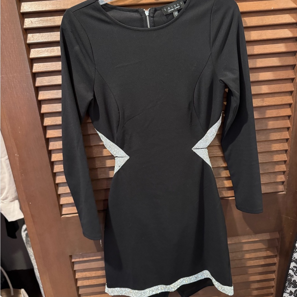 Trixxi Black Dress with Silver Accents